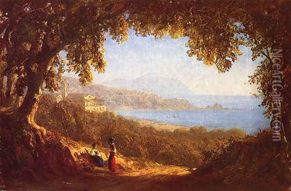 La Riviera Di Ponente Genoa Oil Painting - Sanford Robinson Gifford