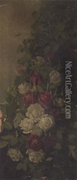 Cascading Roses Oil Painting - Edward Chalmers Leavitt