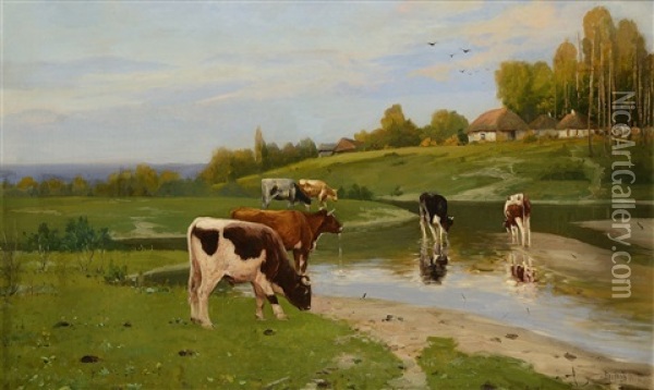 Countryside Oil Painting - Jakov Ivanovich Brovar