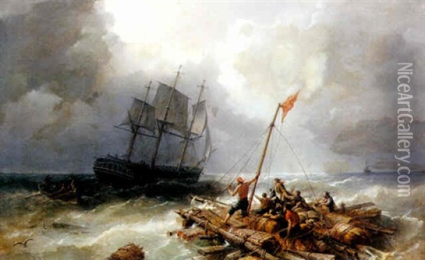 The Rescue Oil Painting - Richard Brydges Beechey