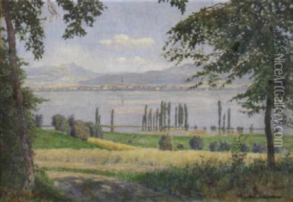 Sommerlandschaft Am Bodensee Oil Painting - Heinrich Lotter