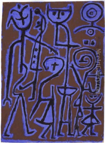 Masken Im Zwielicht Oil Painting - Paul Klee