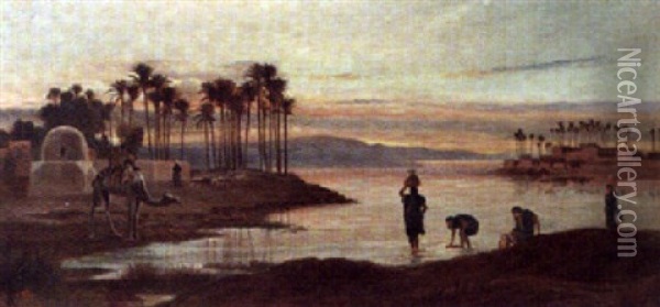 A View Of The Nile Oil Painting - Frederick Goodall