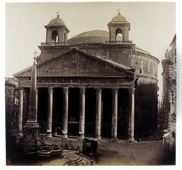 Pantheon Rome Oil Painting - Tomaso Cuccioni