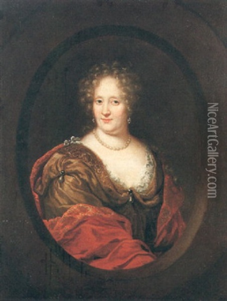 Portratt Av Grevinnan Kristina Katarina De La Gardie Oil Painting - David Klocker Von Ehrenstrahl