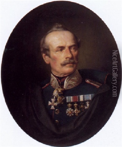 Bildnis Des Generals Von Krazeisen Oil Painting - Carl Adolf Gugel