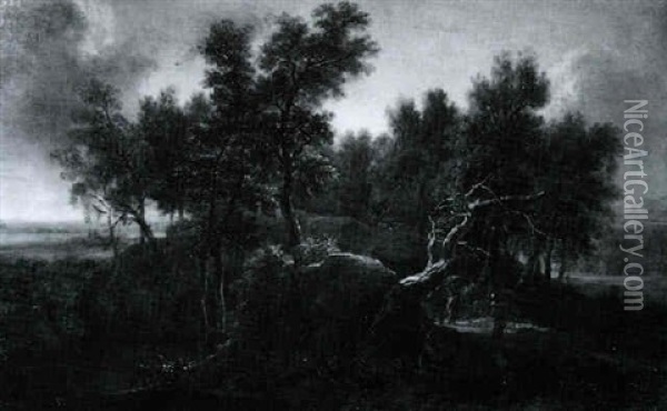 Waldlandschaft Mit Figuren Oil Painting - Gaspard Dughet