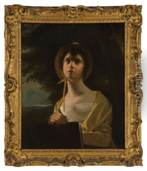 Portrait Of A Lady (peggy Simpson?) Oil Painting - George C. Watson