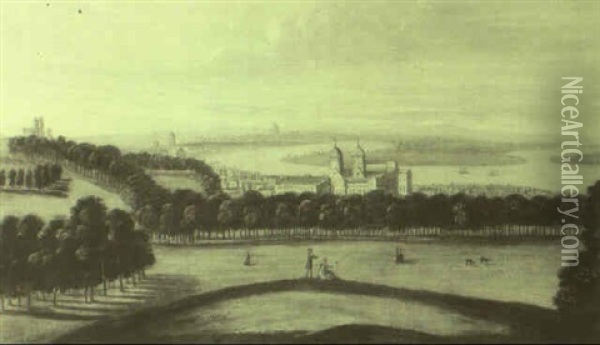 View From Greenich Park Toaward's St. Paul's Oil Painting - Johannes Vorsterman