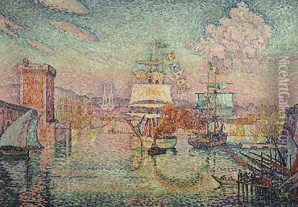 Entrance to the Port of Marseille, 1918 Oil Painting - Paul Signac