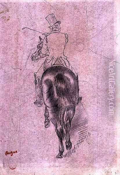 Huntsman on a Horse Oil Painting - Edgar Degas