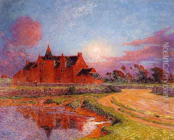 Moonlight over Kervaudu Oil Painting - Ferdinand Loyen Du Puigaudeau