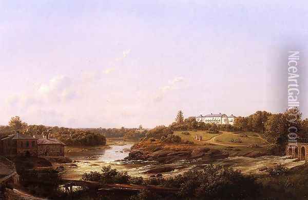 River Landscape Oil Painting - Frederick Debourg Richards