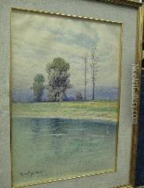 Paesaggio Siciliano - 1943 Oil Painting - Rocco Lentini
