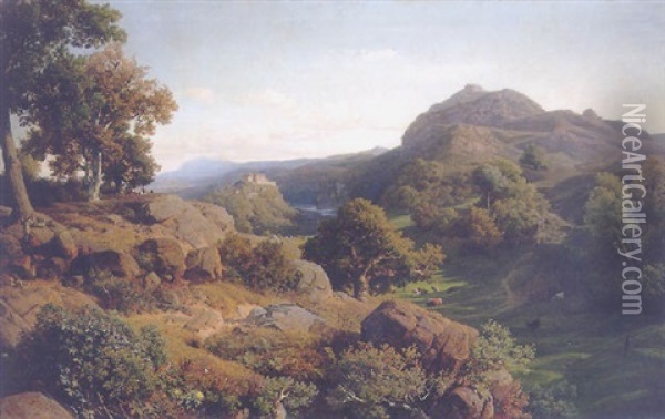 Thuringer Landschaft Oil Painting - Johann Valentin Ruths
