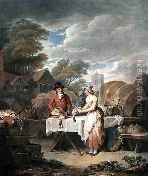 At Market, engraved by W. Annis, pub. by Morgan & Pearce, 1803 Oil Painting - Francis Wheatley