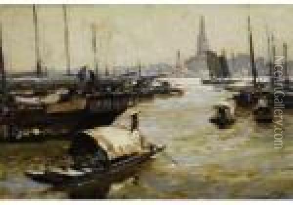 Ansicht Von Bangkok Um 1930 Oil Painting - Erich Kips