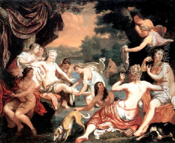 Das Bad Der Diana Oil Painting - Hermann Collenius