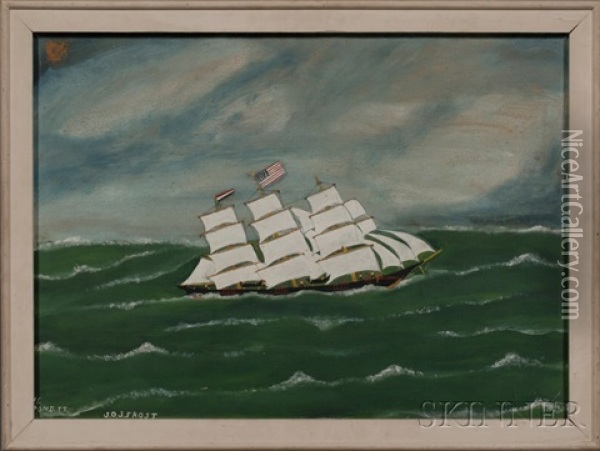 Clipper Ship Dreadnaught Oil Painting - John Orne Johnson Frost