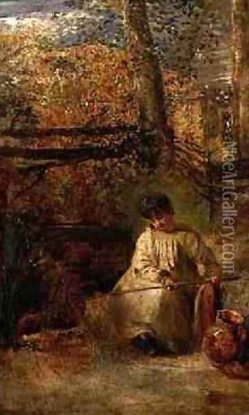 The Young Angler Oil Painting - Samuel Palmer
