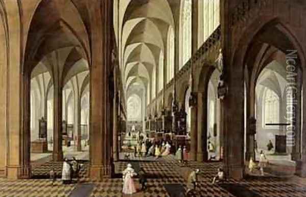 Interior of Antwerp Cathedral 1650 Oil Painting - Pieter the Younger Neefs