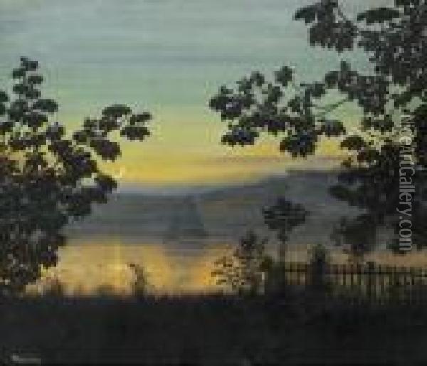 Sommernatt Oil Painting - Thorolf Holmboe