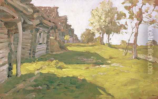 Sunlit Day. A Small Village, 1898 Oil Painting - Isaak Ilyich Levitan
