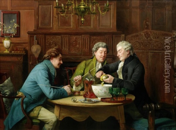 A Good Bowl Of Punch Oil Painting - Walter Dendy Sadler