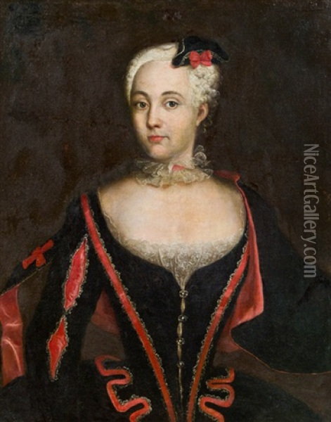 Elisabeth Christine Von Braunschweig-bevern (gemahlin Friedrichs Ii. Von Preusen) Oil Painting - Antoine Pesne