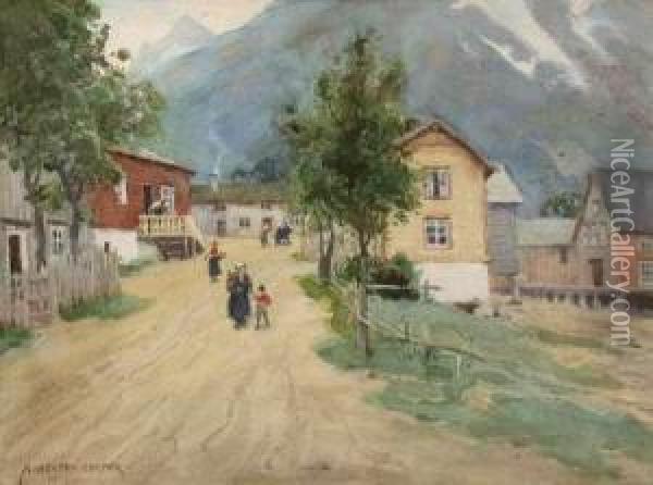 Andalsnes In Romsdal, Norway Oil Painting - Alfred Heaton Cooper