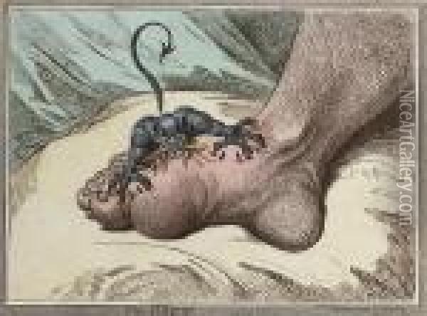 The Gout Oil Painting - James Gillray