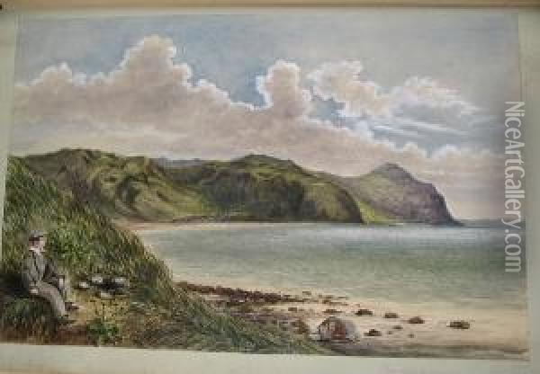 A Large Album, Circa 1875, Containing Numerous Watercolours, Including; Cromer, Norfolk, Chichester, Bisham Church, Worthing, Temple Bisham, A View Of Blickling By Fanny Gladstone, Whitby Abbey, Various Engravings Of York Oil Painting - Thomas Edward Powell