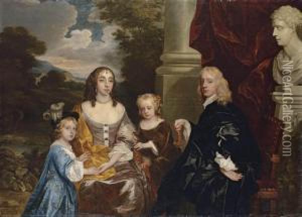The Carnarvon Family Oil Painting - Sir Peter Lely