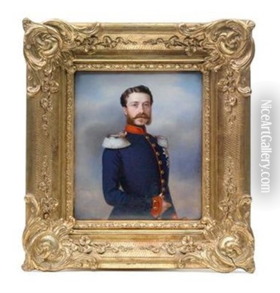 Prinzregent Friedrich Von Baden (+ Prinzessin Luise Von Preusen; Pair) Oil Painting - Jacob Spelter