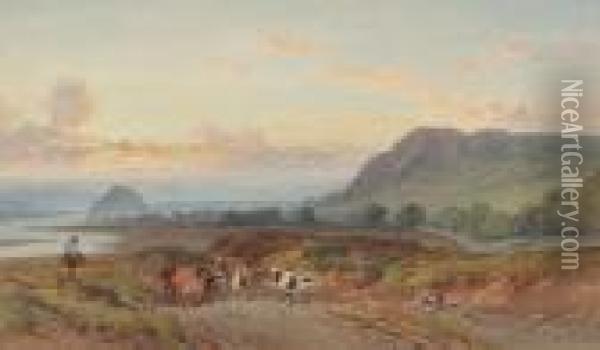 Dumbarton Rock From The East Oil Painting - William Leighton Leitch