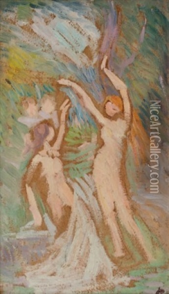 Baigneuses Oil Painting - Hippolyte Petitjean