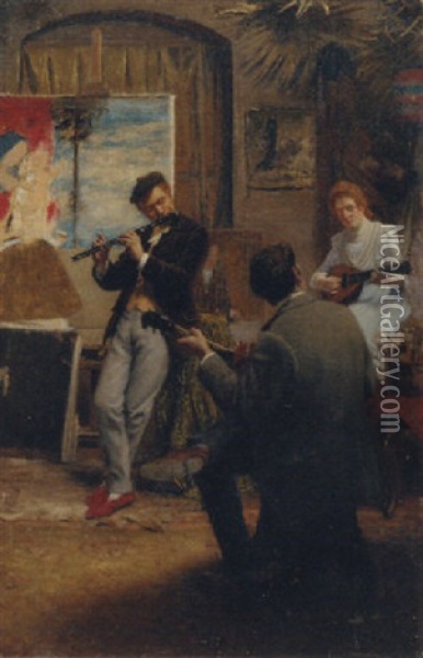 The Musicians Oil Painting - Carl Welz