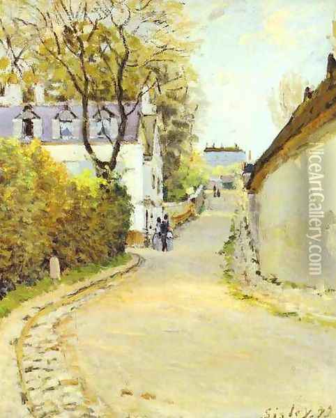 Rue De La Princesse Louveciennes Formerly Street In Ville DAvray Oil Painting - Alfred Sisley