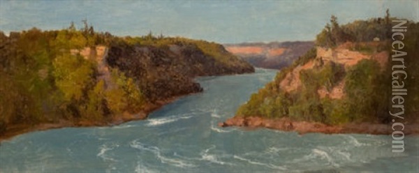 Rapids At Niagara Falls Oil Painting - Regis Francois Gignoux