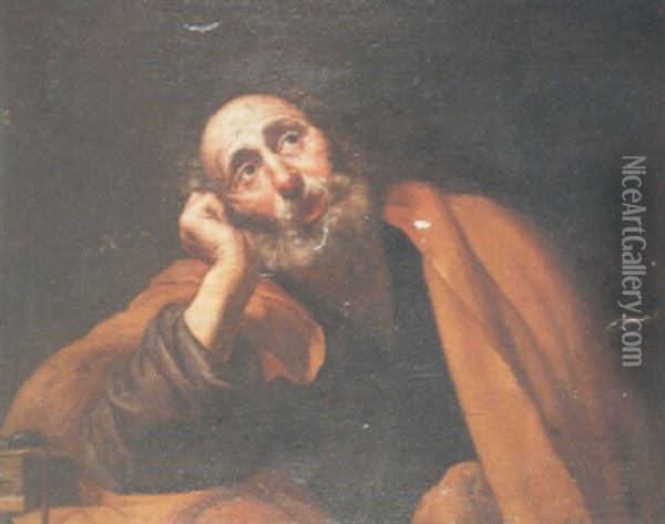 San Pedro En Meditacion Oil Painting - Jusepe de Ribera
