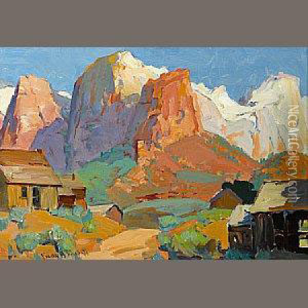 Utah Ranch Oil Painting - Franz Bischoff