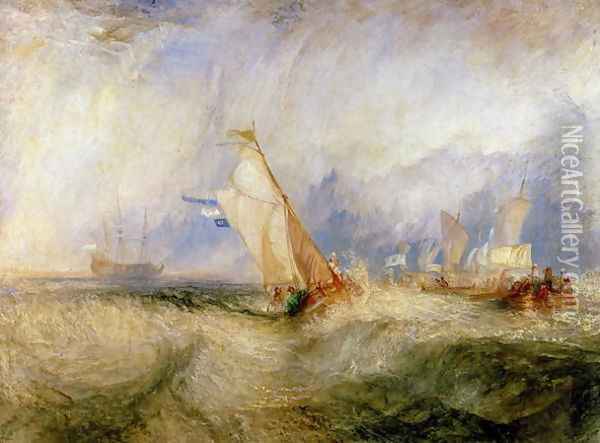 Van Tromp Going About to Please His Masters - Ships a Sea Getting a Good Wetting, 1844 Oil Painting - Joseph Mallord William Turner