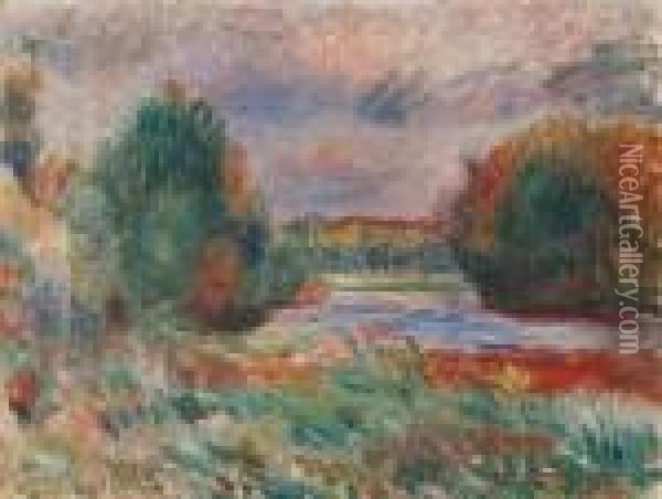 L'etang Oil Painting - Pierre Auguste Renoir