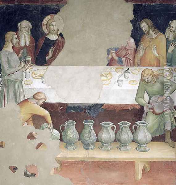 The Marriage at Cana, from a series of Scenes of the New Testament Oil Painting - Barna Da Siena