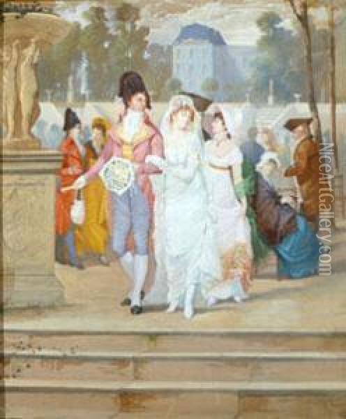 A Wedding Party Oil Painting - Frederick Hendrik Kaemmerer