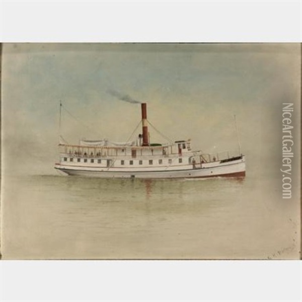 Ship's Portrait Of The Short Lived Record Setting Steam Ferry 