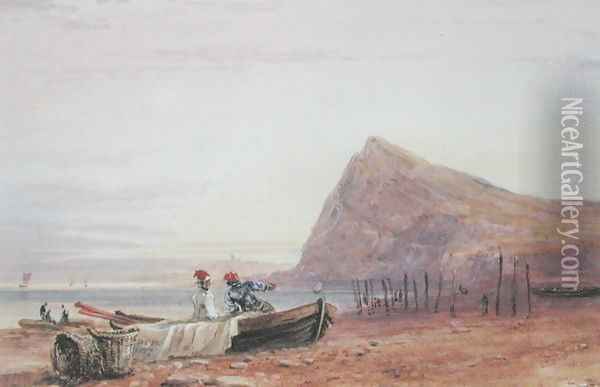 Shakespeare's Cliff, Dover, at Sunset, 1827 Oil Painting - David Cox