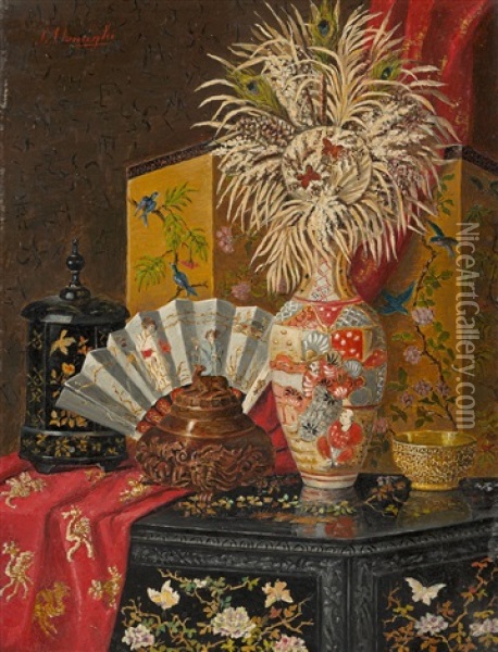 Japanisches Stilleben Oil Painting - Josefine Osnaghi