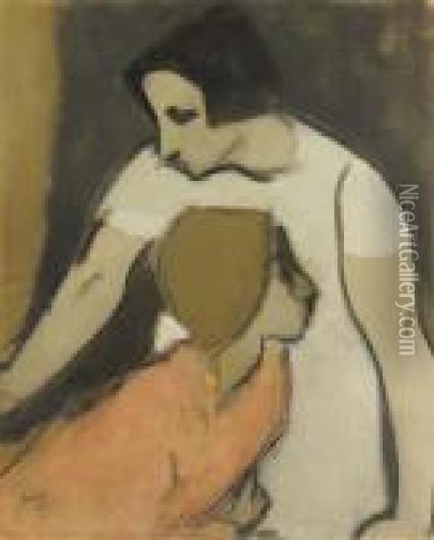 The Alarm Oil Painting - Helene Schjerfbeck