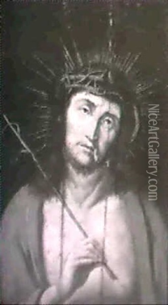 Christ As The Man Of Sorrows Oil Painting - Aelbrecht Bouts